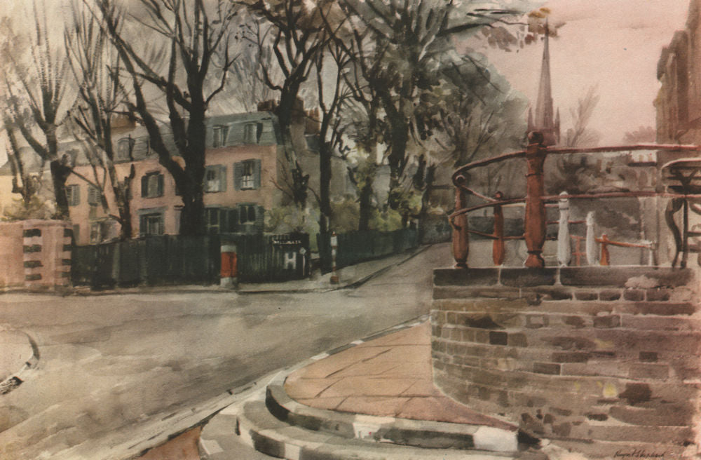 HAMPSTEAD. Well Walk, by Rupert Shephard 1947 old vintage print picture